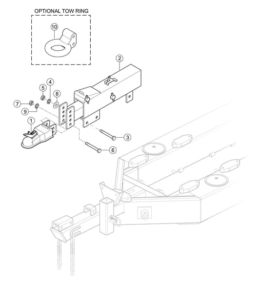 LS600P Trailer Hitch Assembly Parts