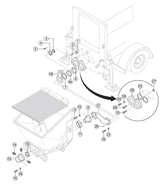 LS600P Hopper Interior Assembly Parts