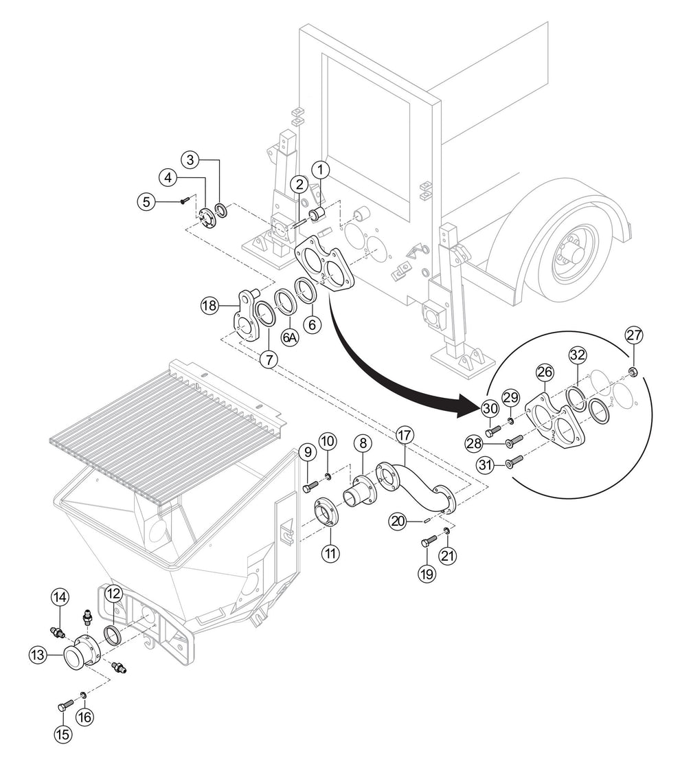 LS600P Hopper Interior Assembly Parts