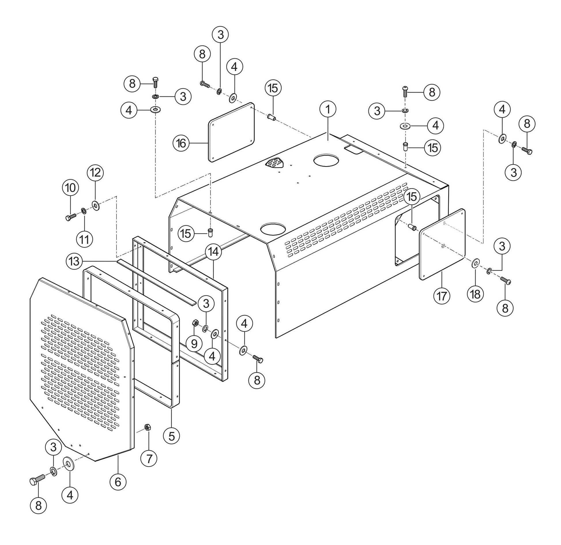 LS600P Engine Cover Assembly Parts