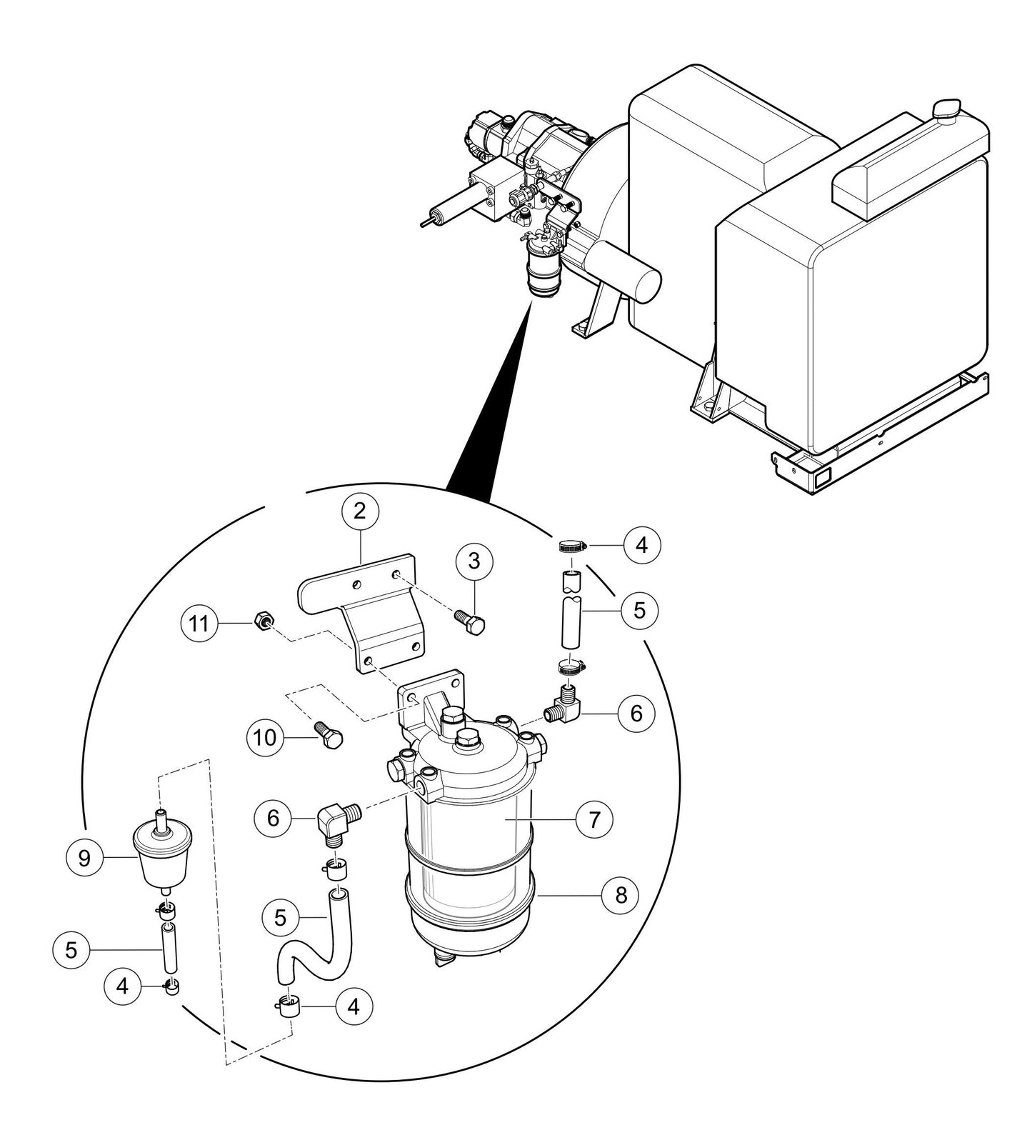 LS600P Fuel-Water Separator Assembly Parts