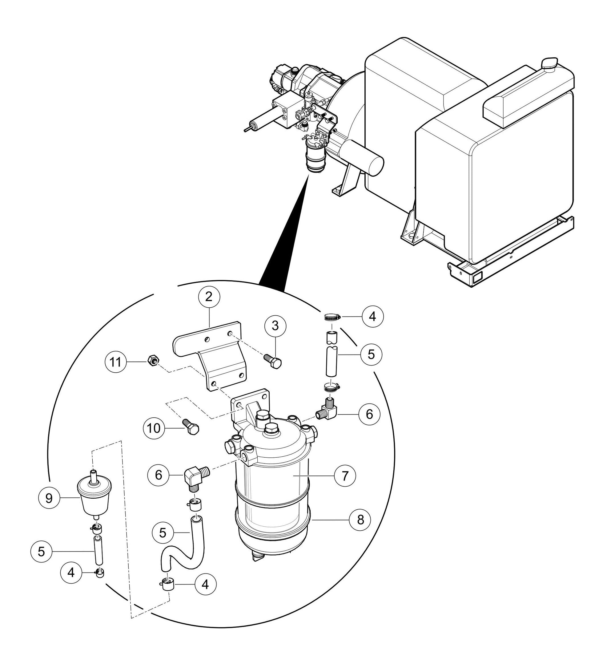 LS600P Fuel-Water Separator Assembly Parts