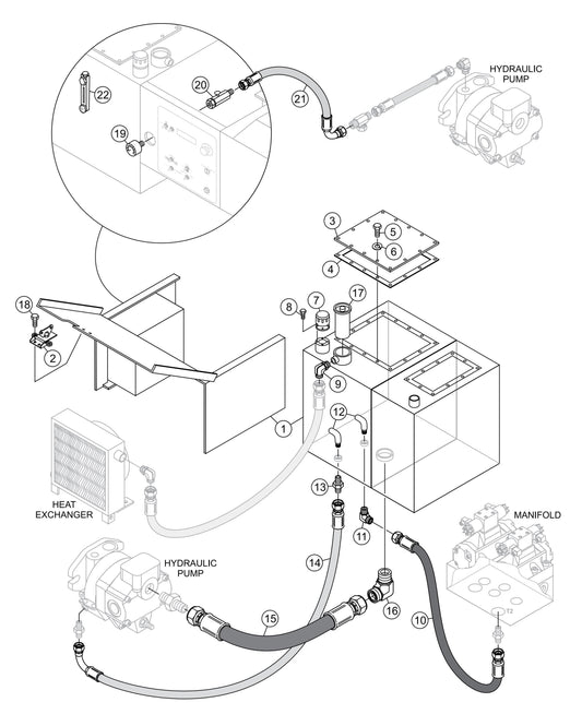 LS300 Hydraulic Tank Assembly Parts