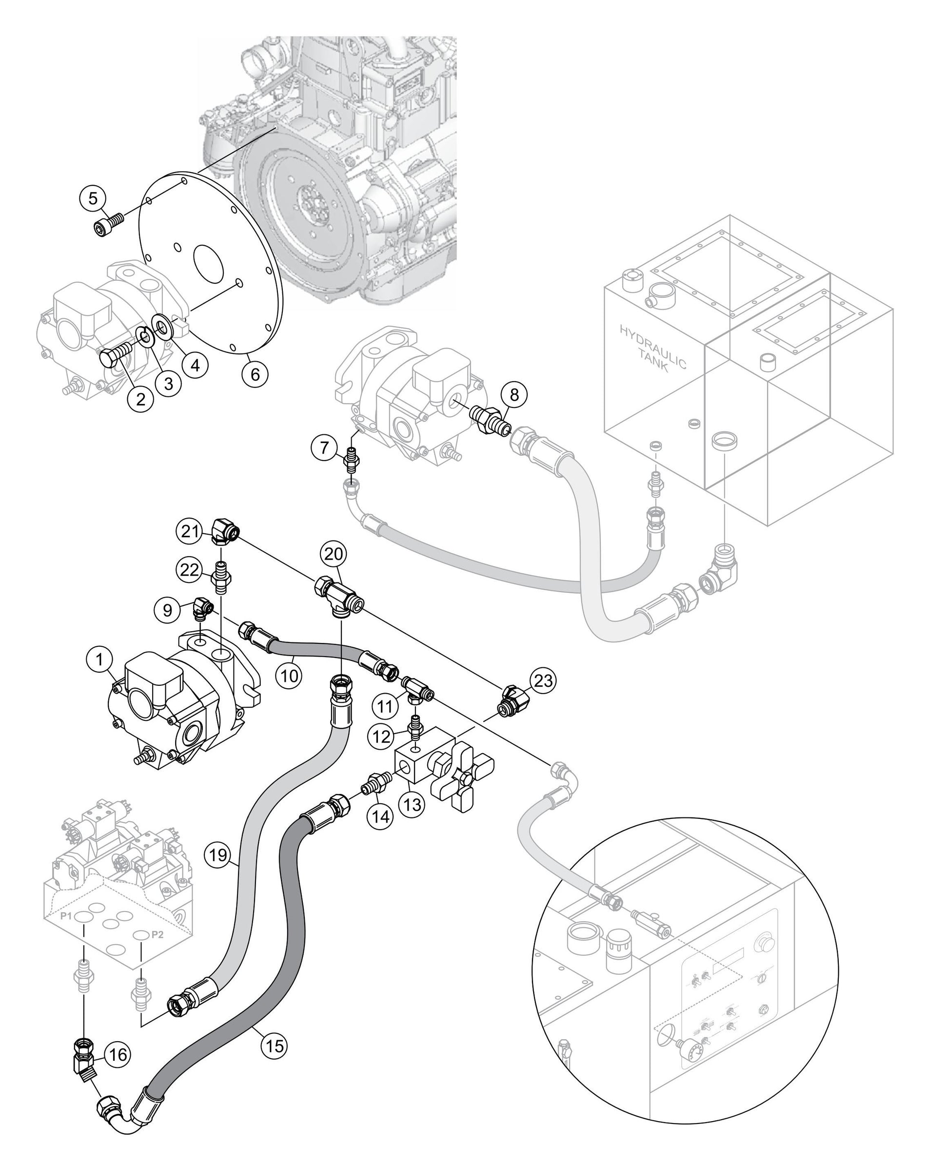 LS300 Hydraulic Pump Assembly Parts