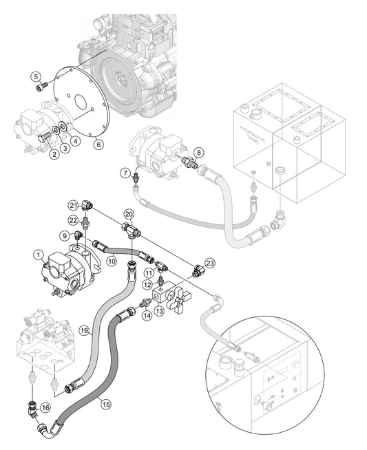 LS300 Hydraulic Pump Assembly Parts