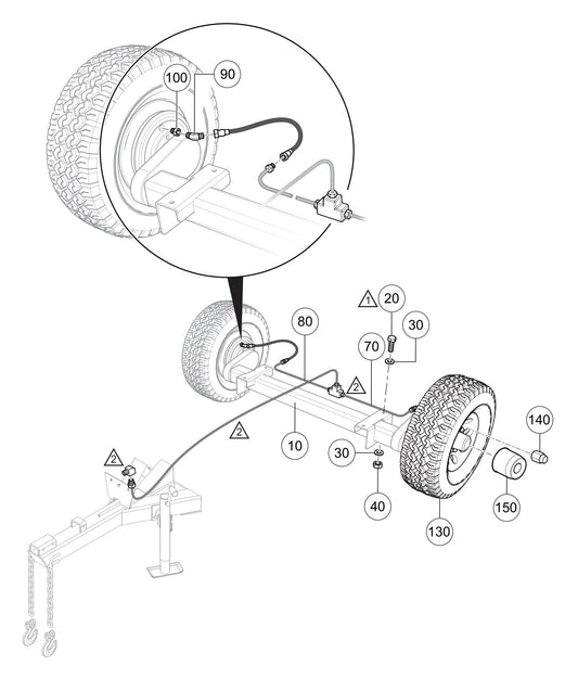 LS300G Axle/Brake Line Assembly Parts