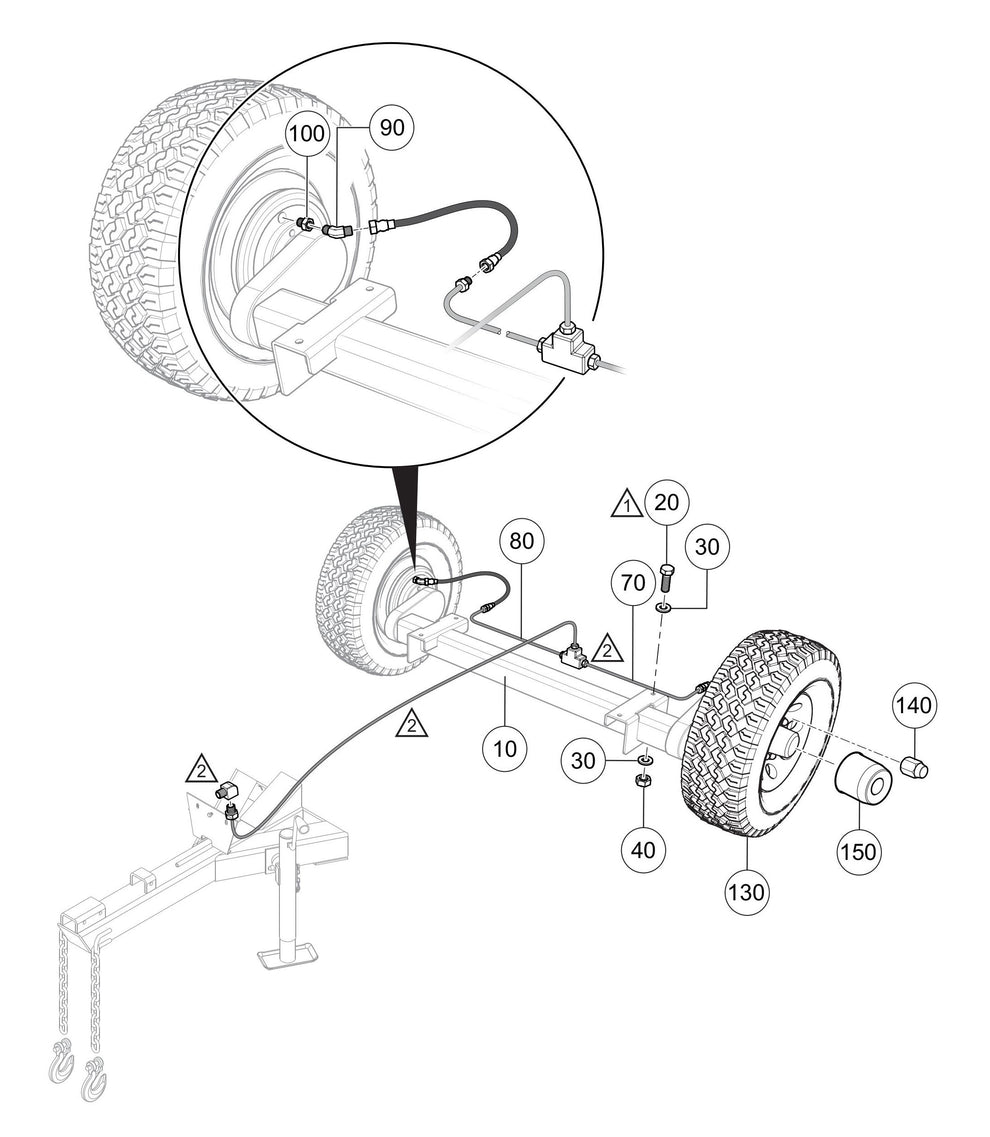 LS300GK Axle/Brake Line Assembly Parts