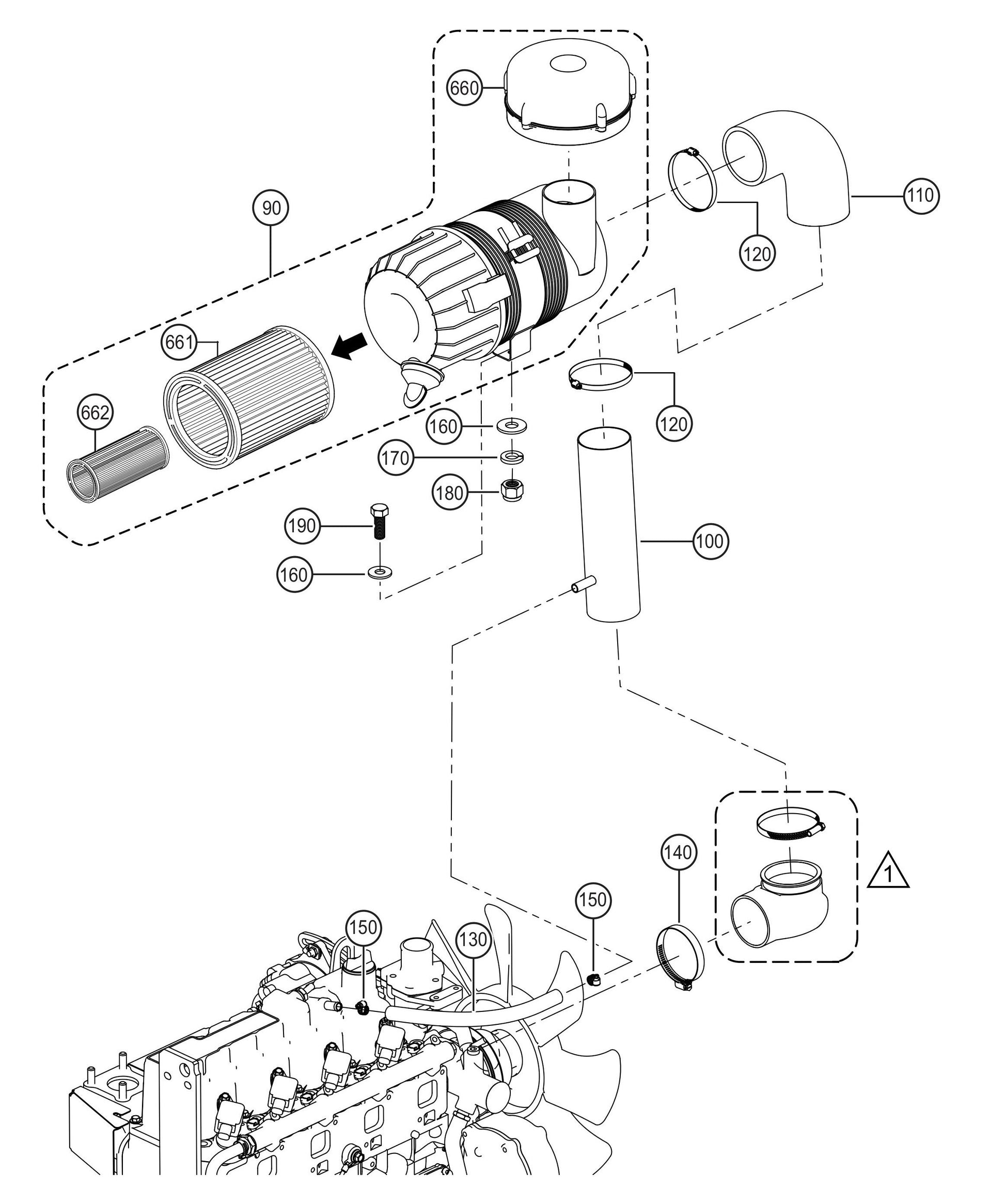 LS300GK Air Filter Assembly Parts