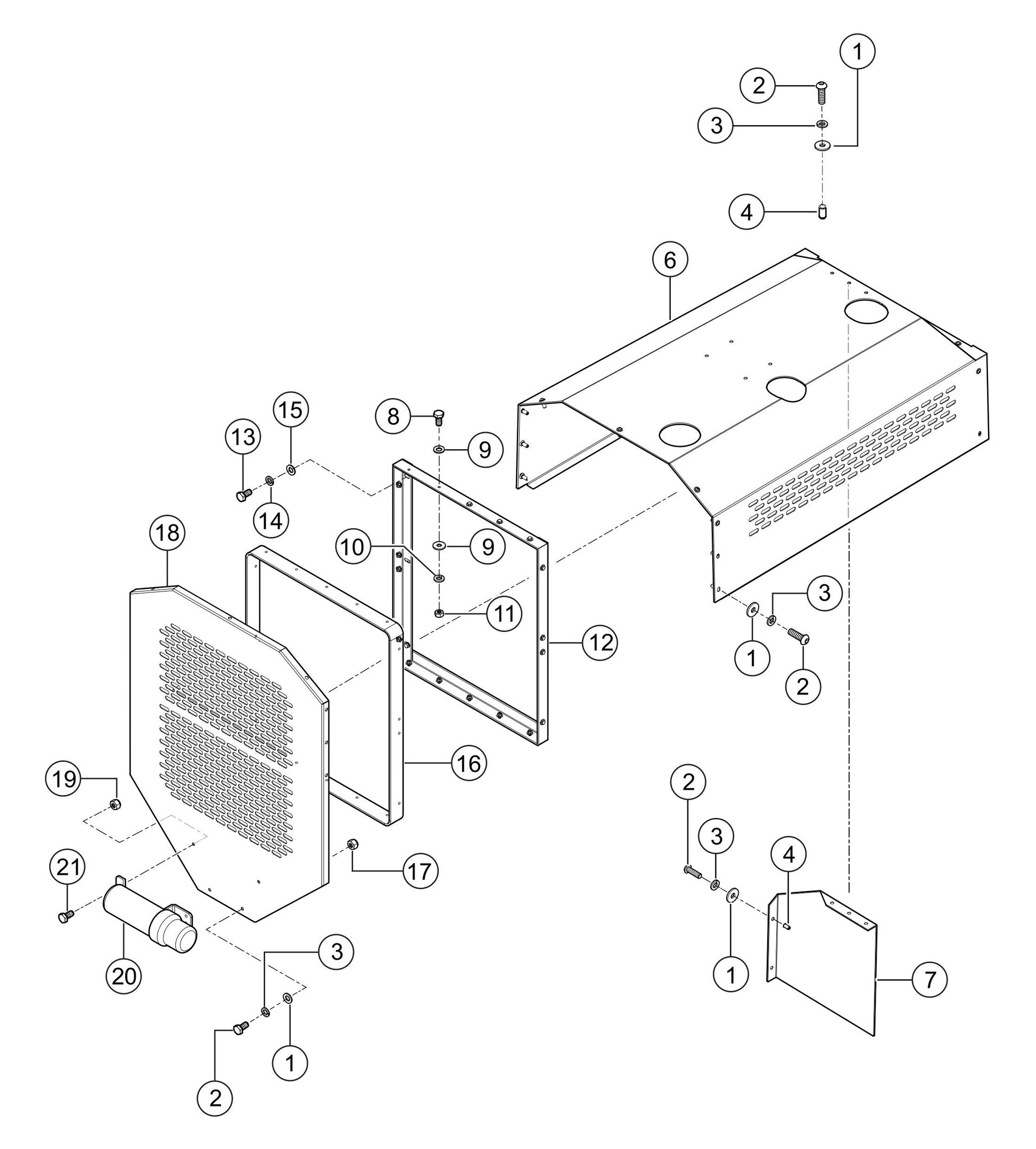 LS300P Engine Cover Assembly Parts