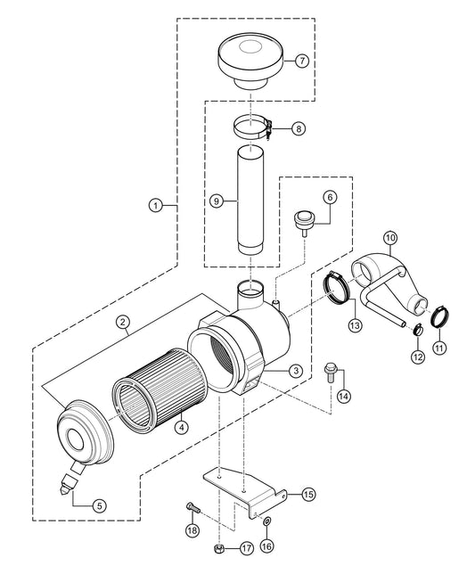 LS300P Air Filter Assembly Parts