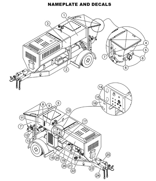 Name Plates and decals Assembly Parts LS-40,  LS-40TD,  LS-50TD DEUTZ F4L2011, BF4L2011 Diesel Engine