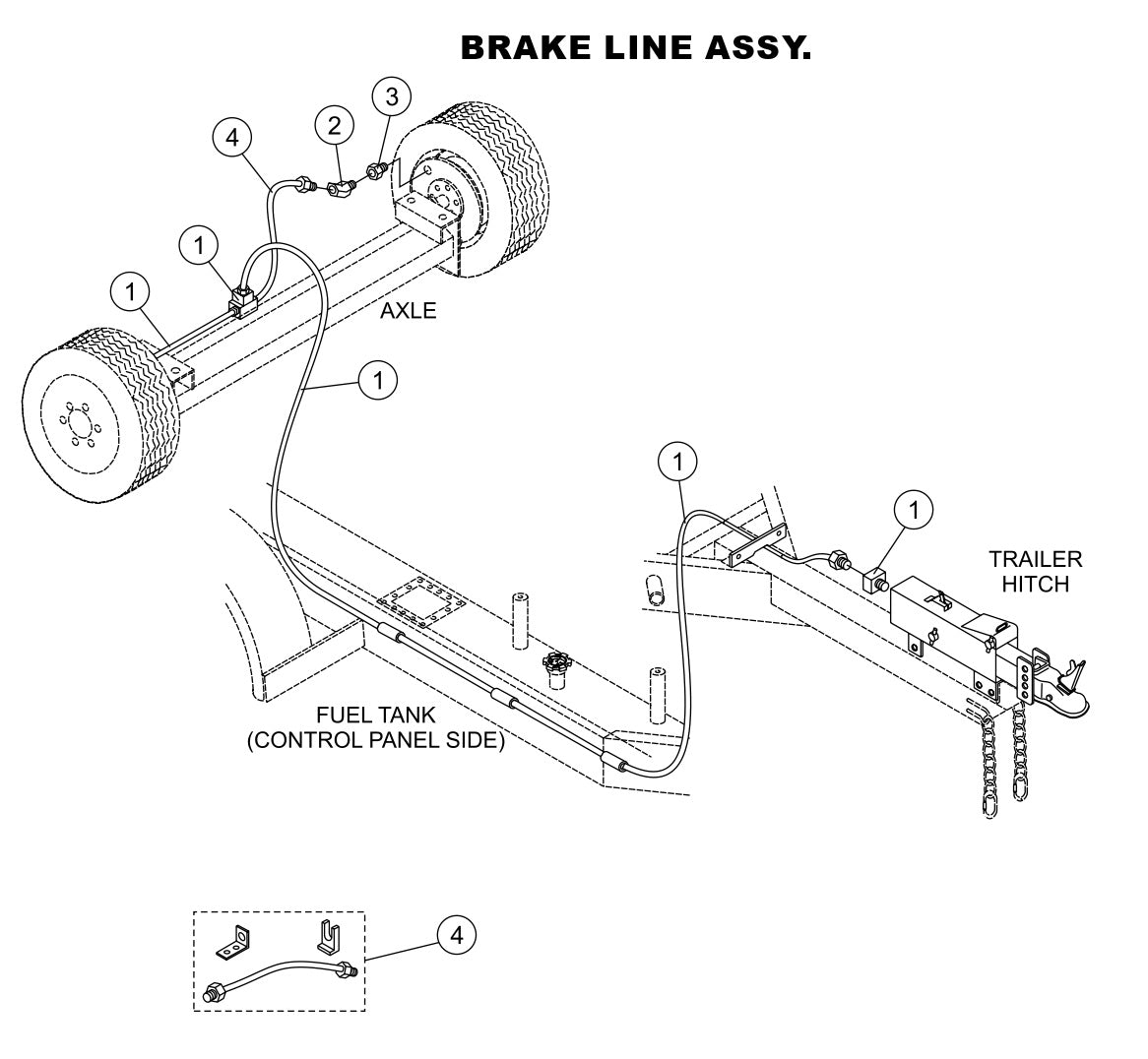 Brake Line Parts-LS-40,  LS-40TD,  LS-50TD DEUTZ F4L2011, BF4L2011 Diesel Engine