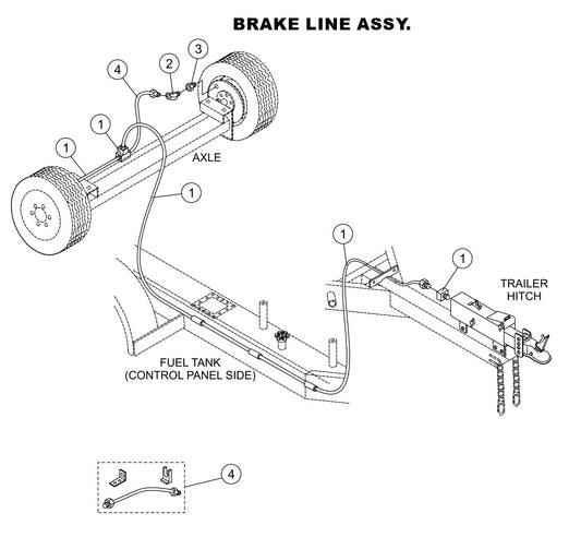 Brake Line Parts-LS-40,  LS-40TD,  LS-50TD DEUTZ F4L2011, BF4L2011 Diesel Engine