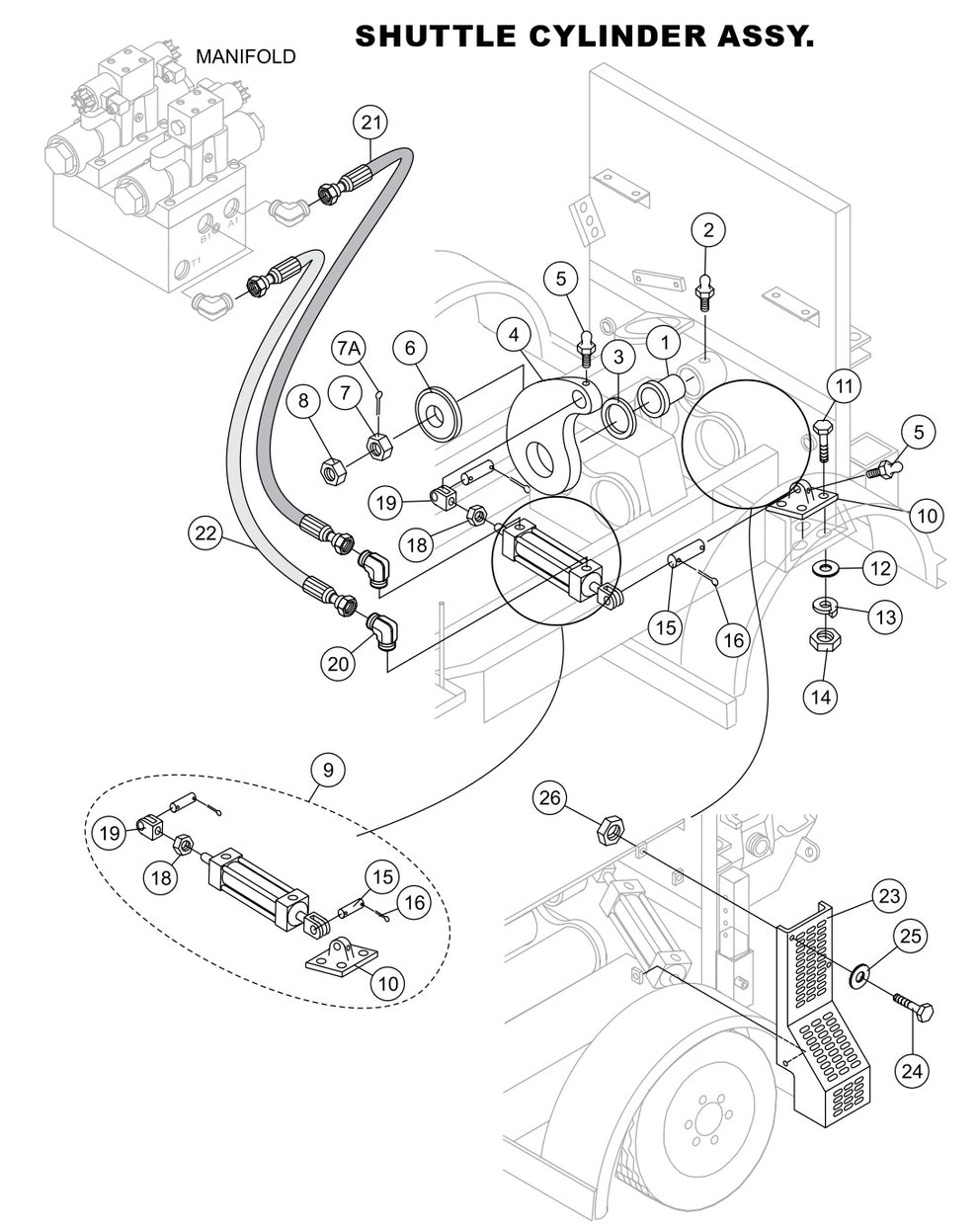 Shuttle Cylinder Assembly Parts-LS-40,  LS-40TD,  LS-50TD DEUTZ F4L2011, BF4L2011 Diesel Engine