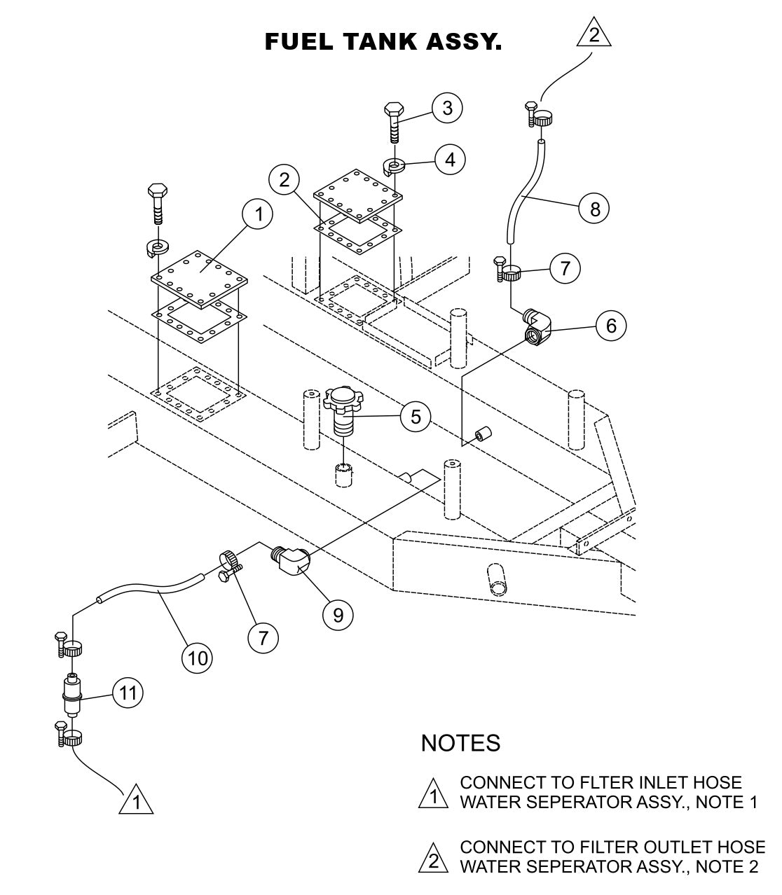 Fuel Tank Assembly Parts-LS-40,  LS-40TD,  LS-50TD DEUTZ F4L2011, BF4L2011 Diesel Engine