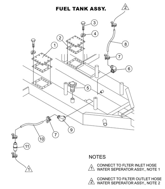 Fuel Tank Assembly Parts-LS-40,  LS-40TD,  LS-50TD DEUTZ F4L2011, BF4L2011 Diesel Engine