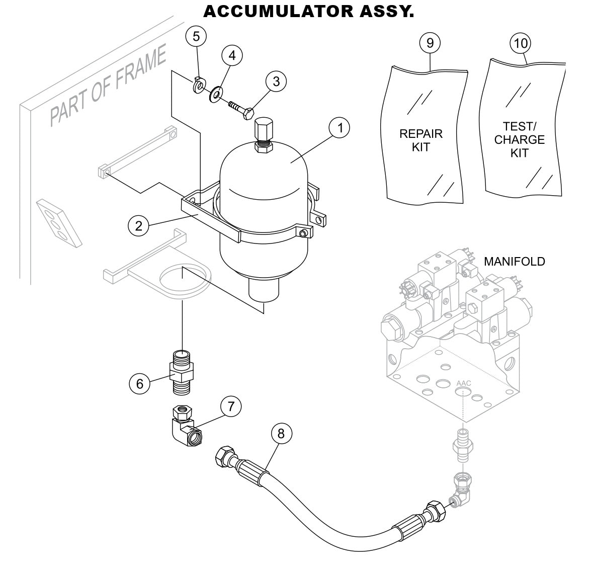 Accumulator Assembly Parts-LS-40,  LS-40TD,  LS-50TD DEUTZ F4L2011, BF4L2011 Diesel Engine