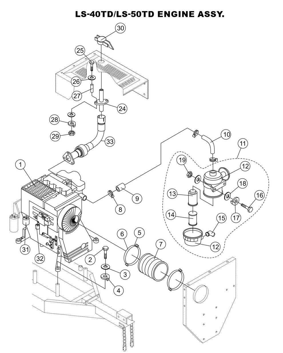 Engine Assembly Parts-LS-40TD, LS-50TD DEUTZ F4L2011, BF4L2011 Diesel Engine-LS-40TD, LS-50TD DEUTZ F4L2011, BF4L2011 Diesel Engine
