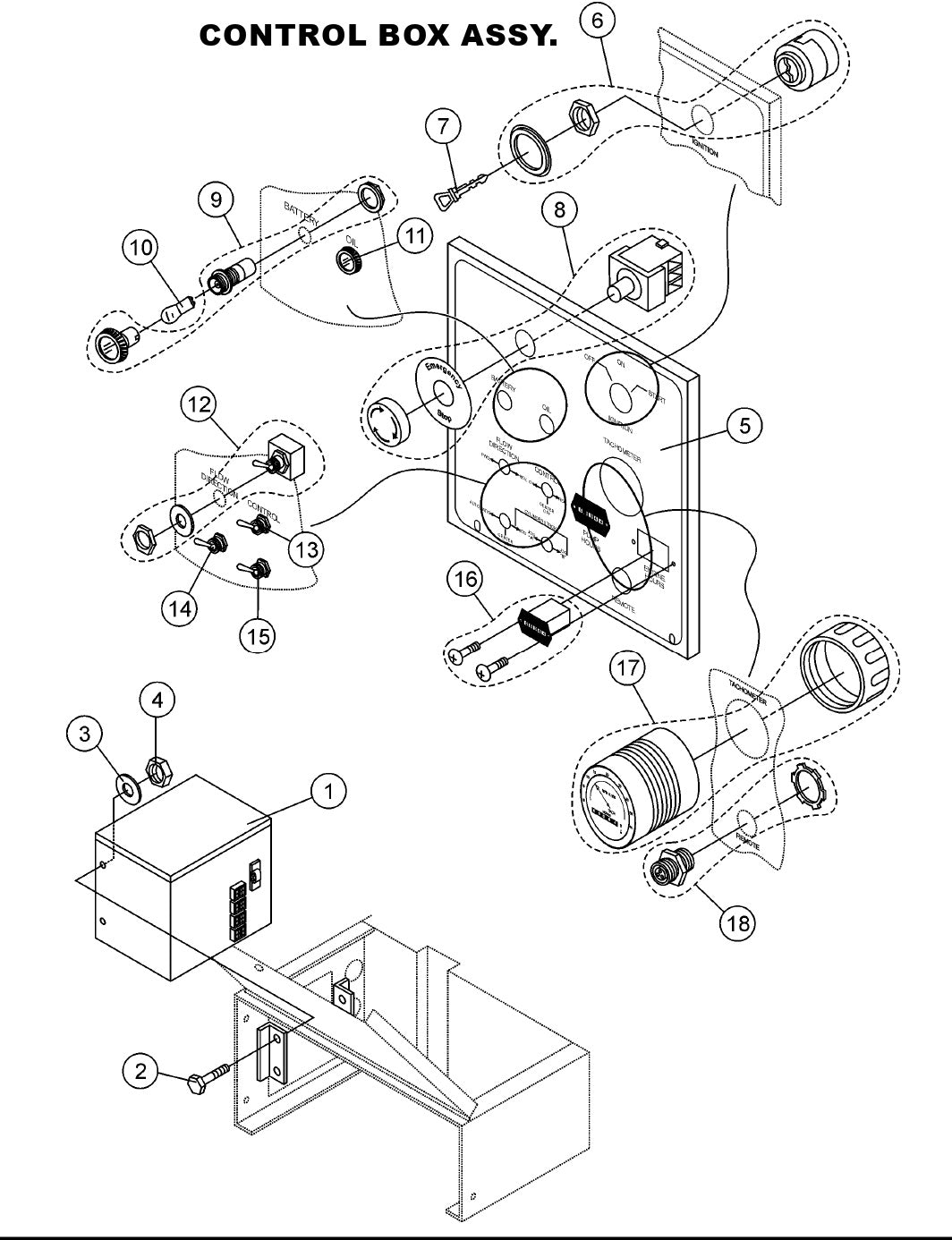 Control Box Assembly Parts-LS-40,  LS-40TD,  LS-50TD DEUTZ F4L2011, BF4L2011 Diesel Engine