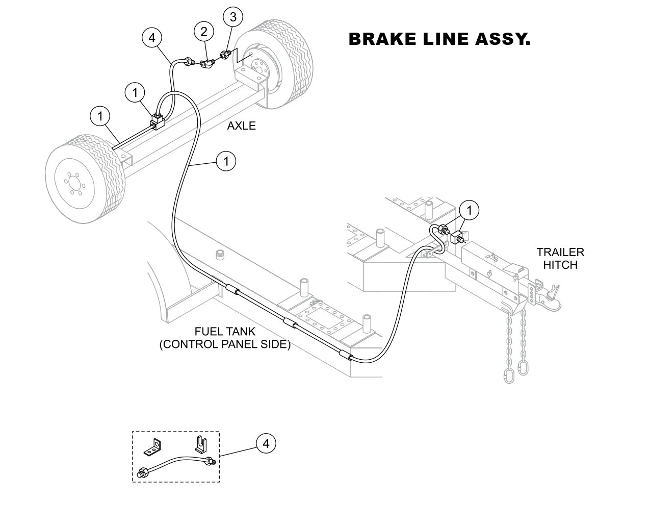Brake Line Assembly Parts-LS400, LS500 DEUTZ F4L2011, BF4L2011 Diesel Engine