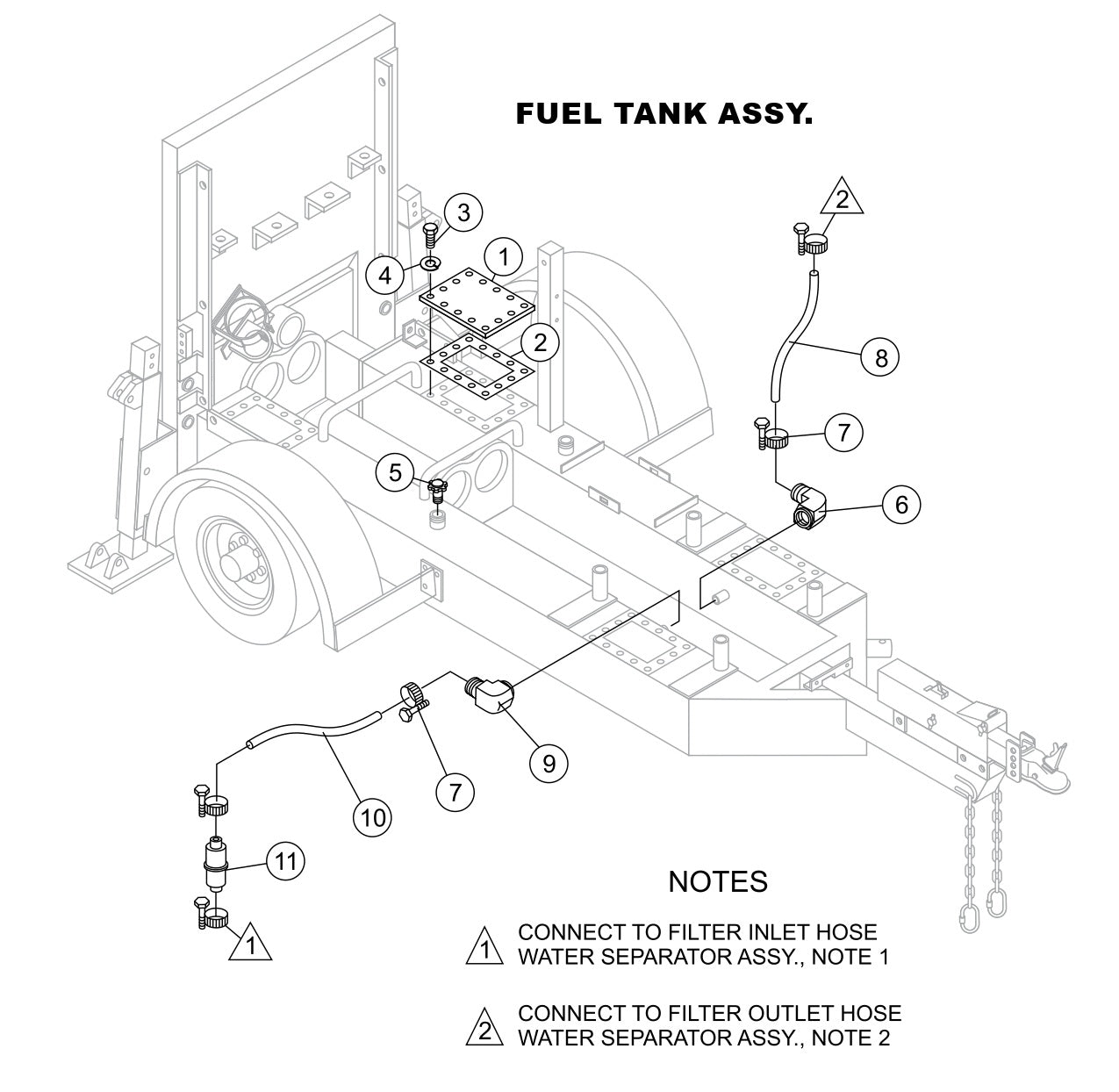 Fuel Tank Assembly Parts-LS400, LS500 DEUTZ F4L2011, BF4L2011 Diesel Engine