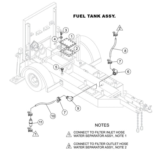 Fuel Tank Assembly Parts-LS400, LS500 DEUTZ F4L2011, BF4L2011 Diesel Engine
