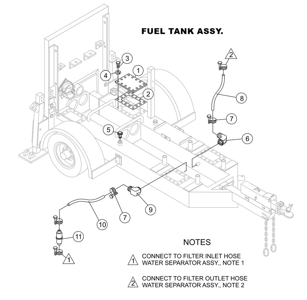 Fuel Tank Assembly Parts-LS400, LS500 DEUTZ F4L2011, BF4L2011 Diesel Engine