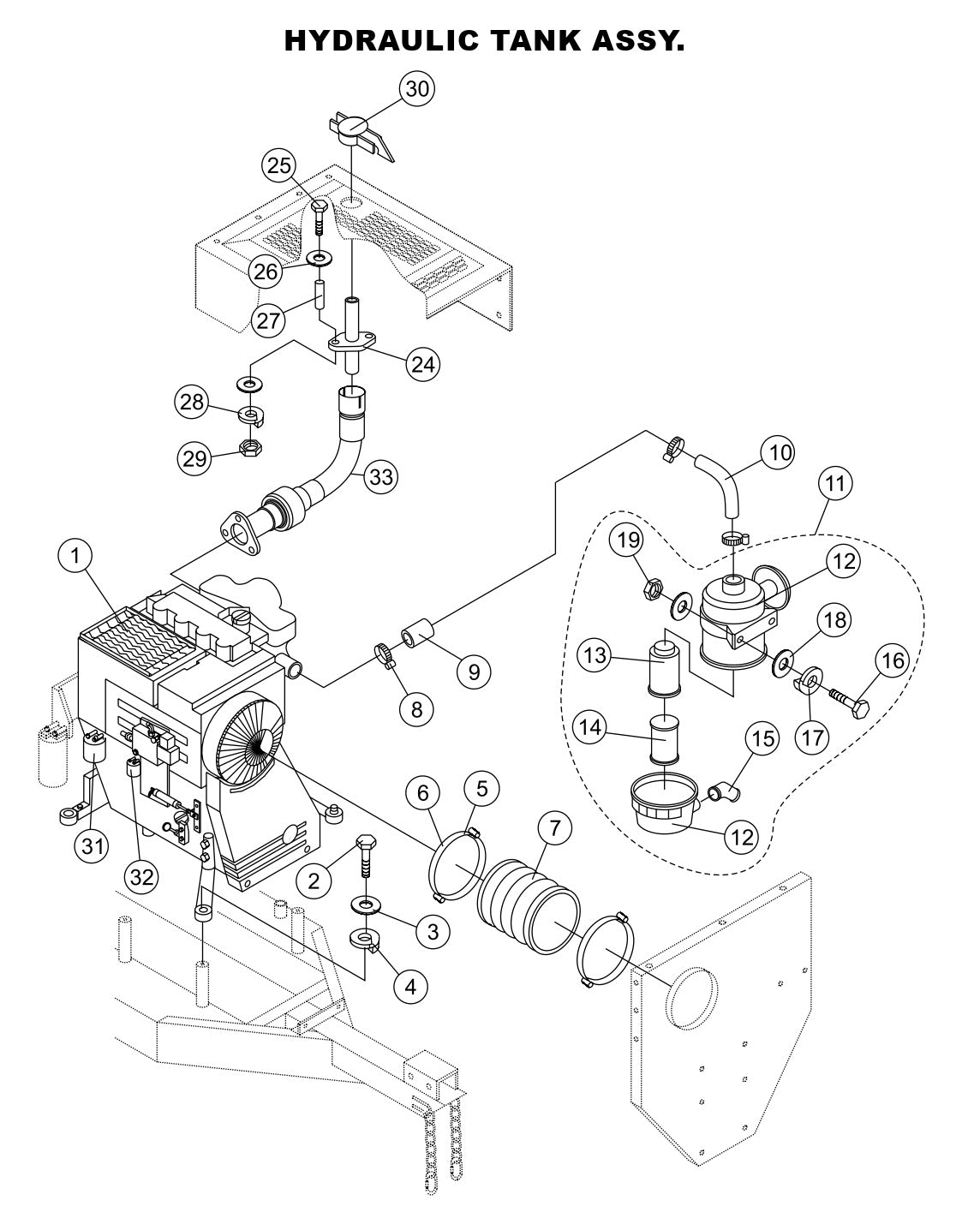 Hydraulic Tank Assembly Parts-LS400, LS500 DEUTZ F4L2011, BF4L2011 Diesel Engine