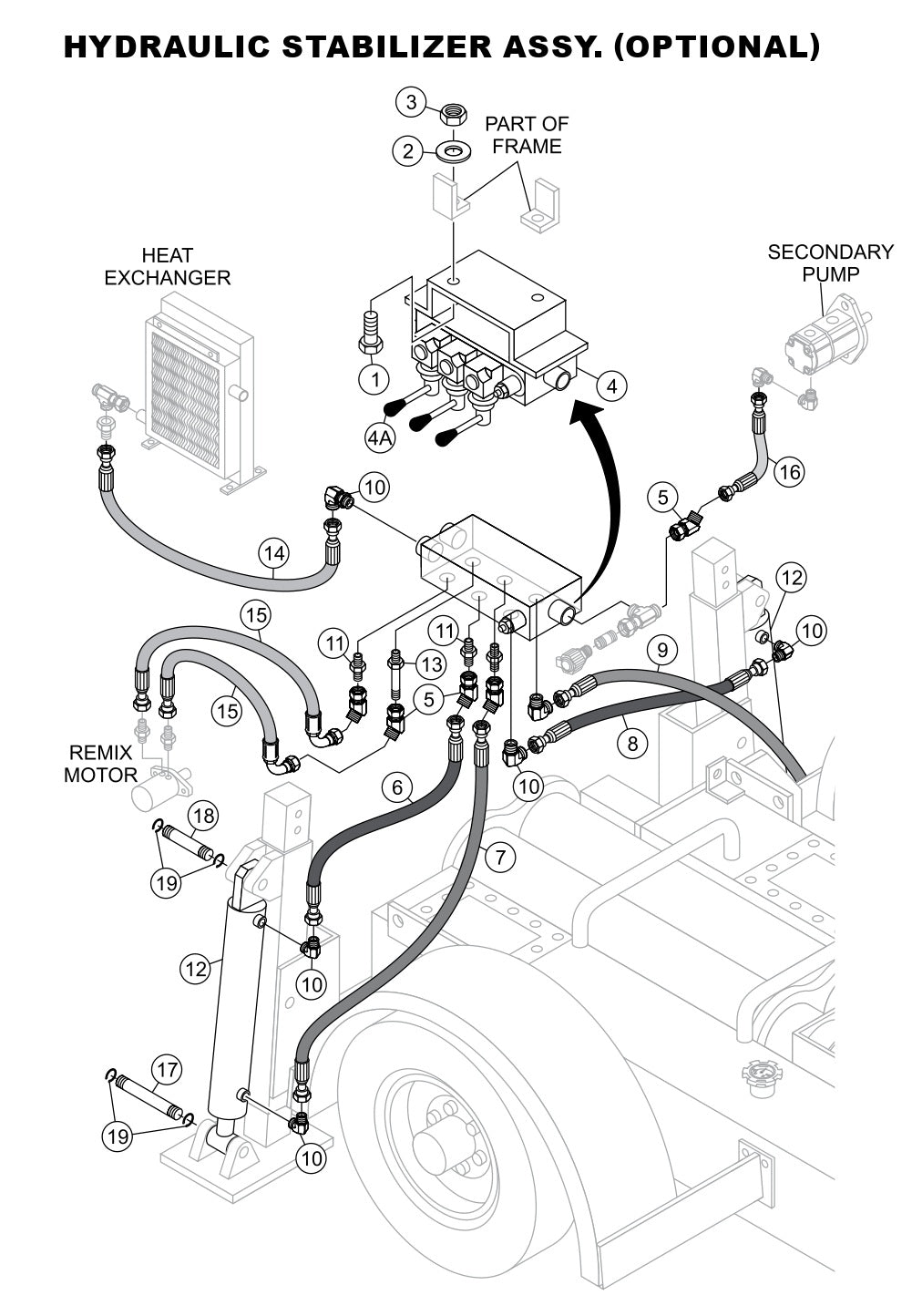 Hydraulic Stabilizer Assembly Parts-LS400, LS500 DEUTZ F4L2011, BF4L2011 Diesel Engine