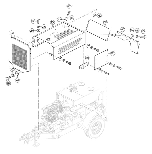 LS450 Engine Cover Assembly Parts