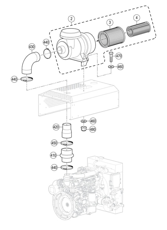 LS450 Engine Air Filter Assembly Parts