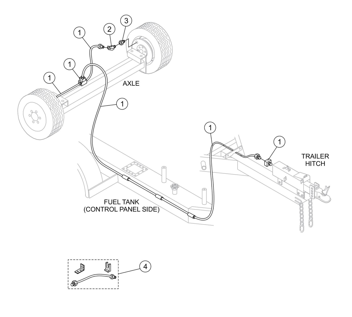LS-60TD Brake Line Assembly Parts