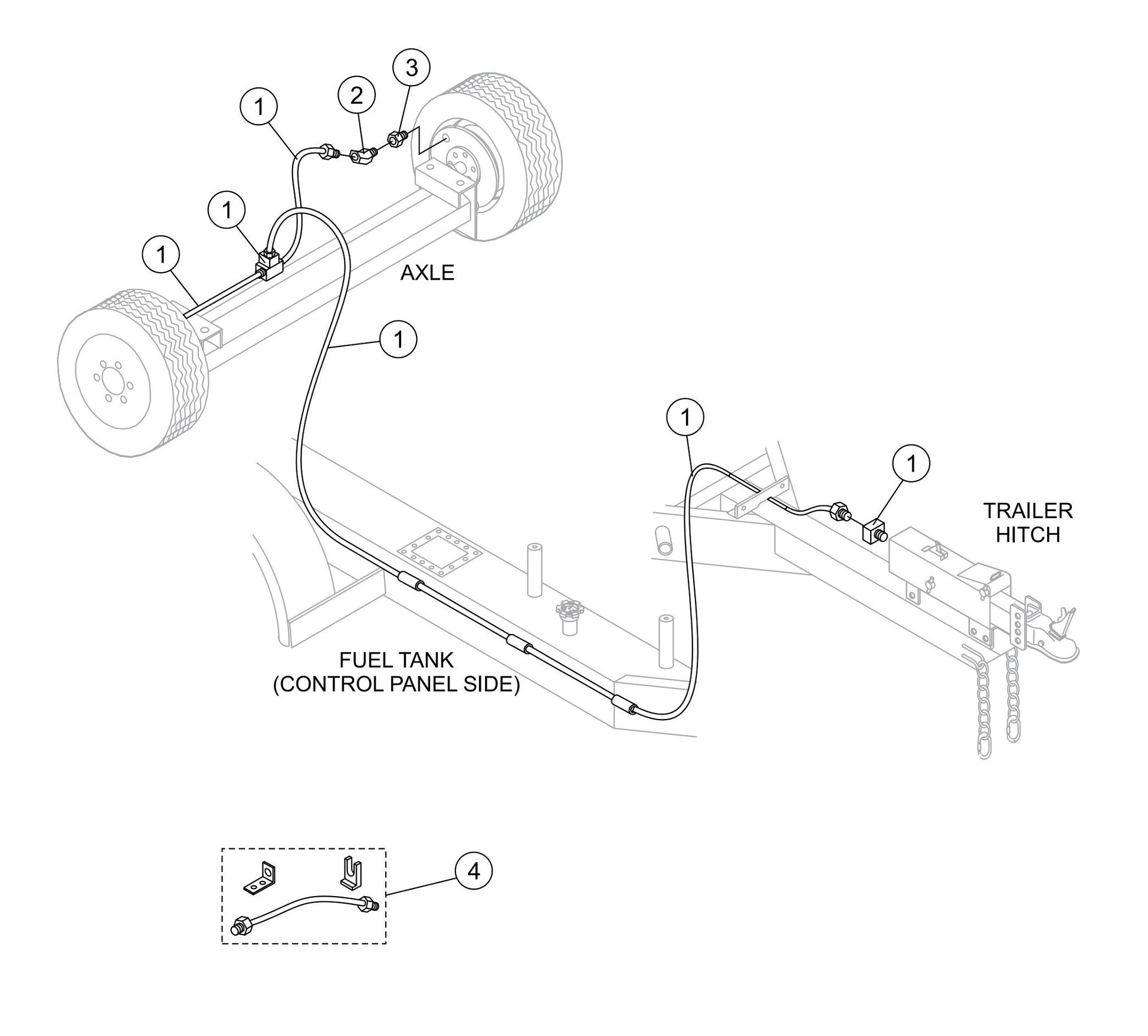 LS-60TD Brake Line Assembly Parts