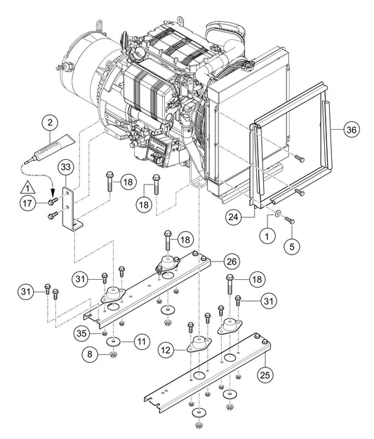 LT6K5 50 HZ Engine Mounting Assembly Parts By Multiquip
