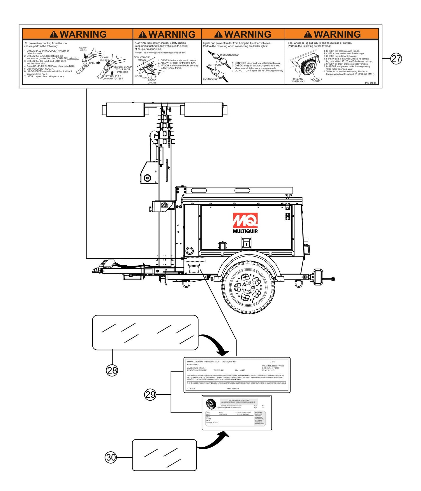 LT6KV 60 HZ Nameplate and Decals Assembly-4 Parts