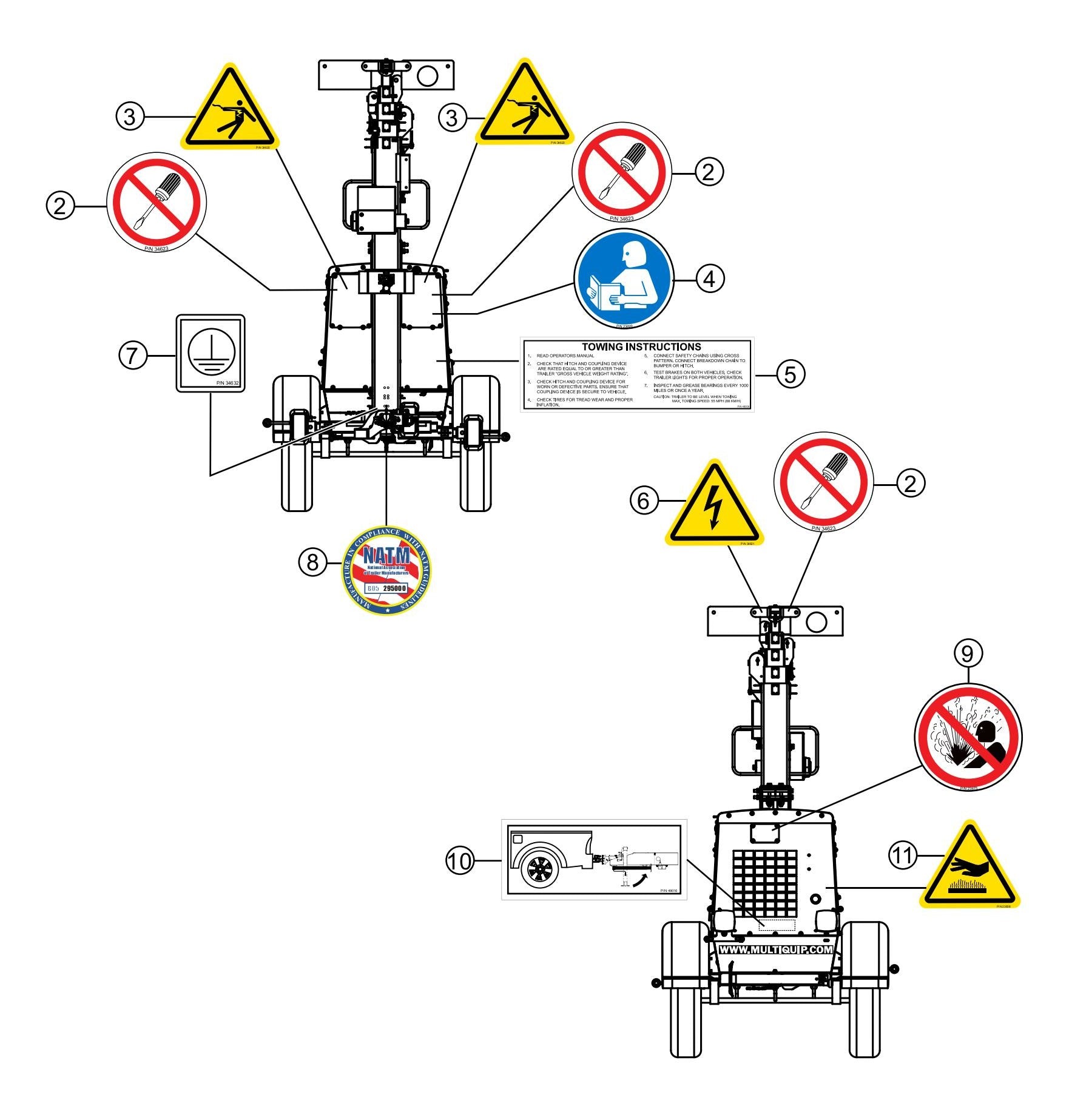 LT6KV 60 HZ Nameplate and Decals Assembly-1 Parts