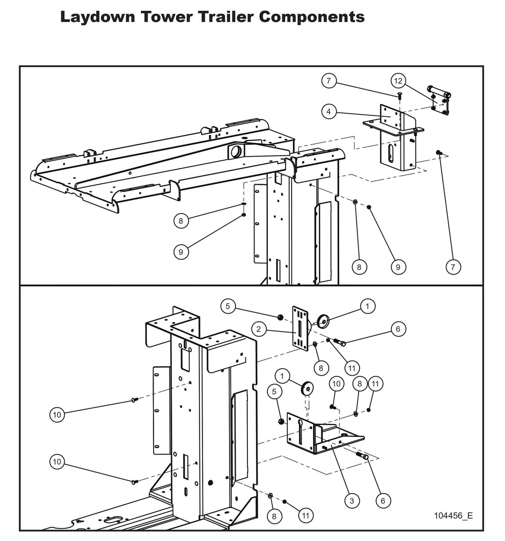 Laydown Tower Trailer Components Parts By Allmand