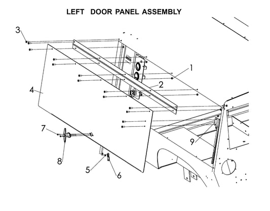 Maxi-Lite Laydown 15-20KW-Left Door Panel Assembly Parts By Allmand