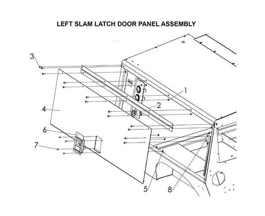 Maxi-Lite Laydown 6-8KW-Left Slam Latch Door Panel Assembly Parts By Allmand
