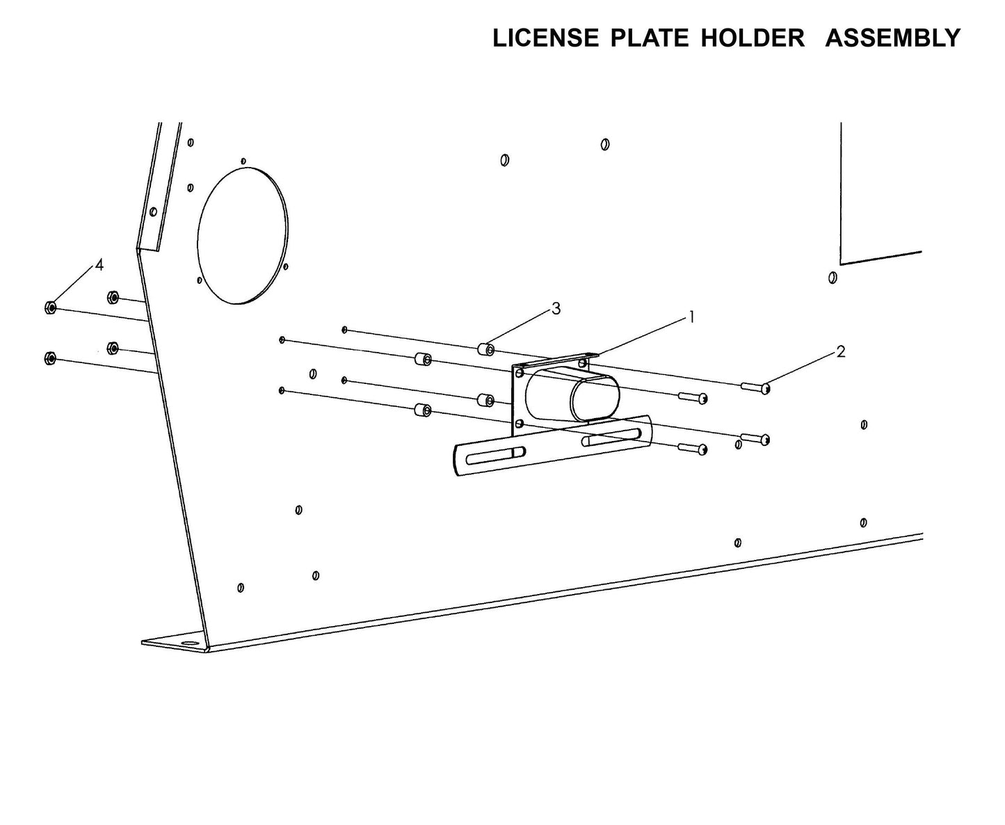 Maxi-Lite Laydown 15-20KW-License Plate Holder Assembly Parts By Allmand