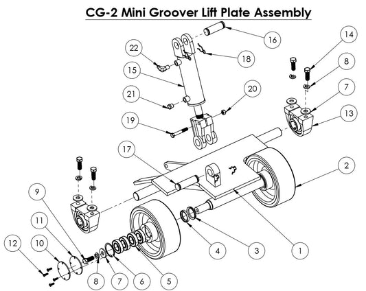 CG-2 (Electric) Mini Groover Lift Plate Assembly