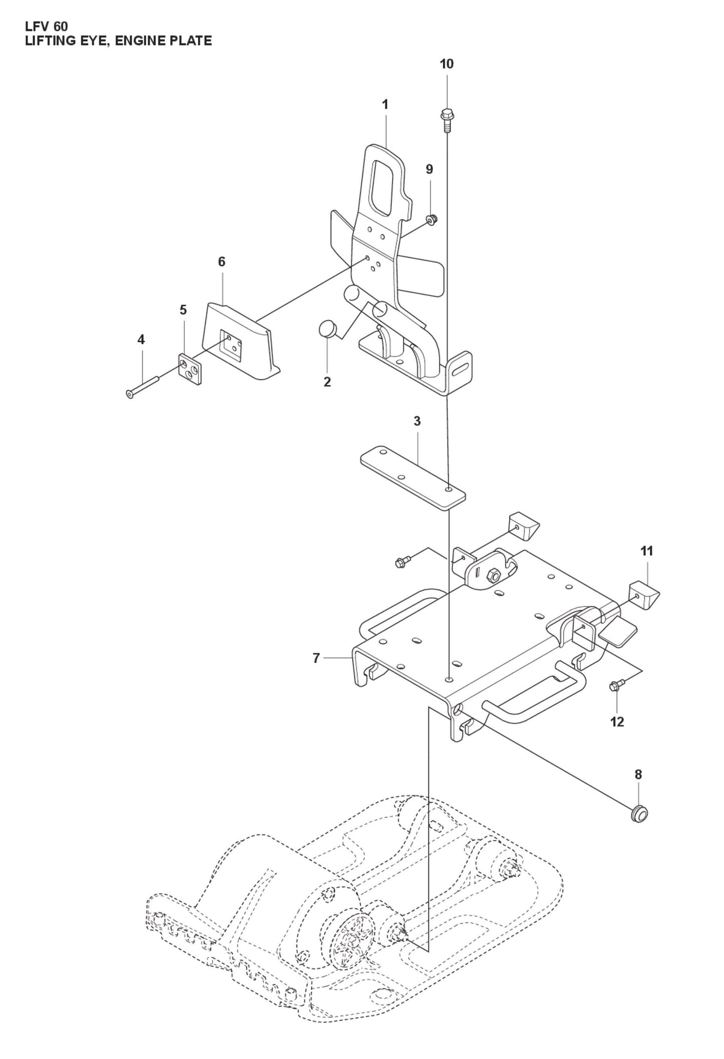 Lifting Eye, Engine Plate Parts For LFV 60 By Husqvarna