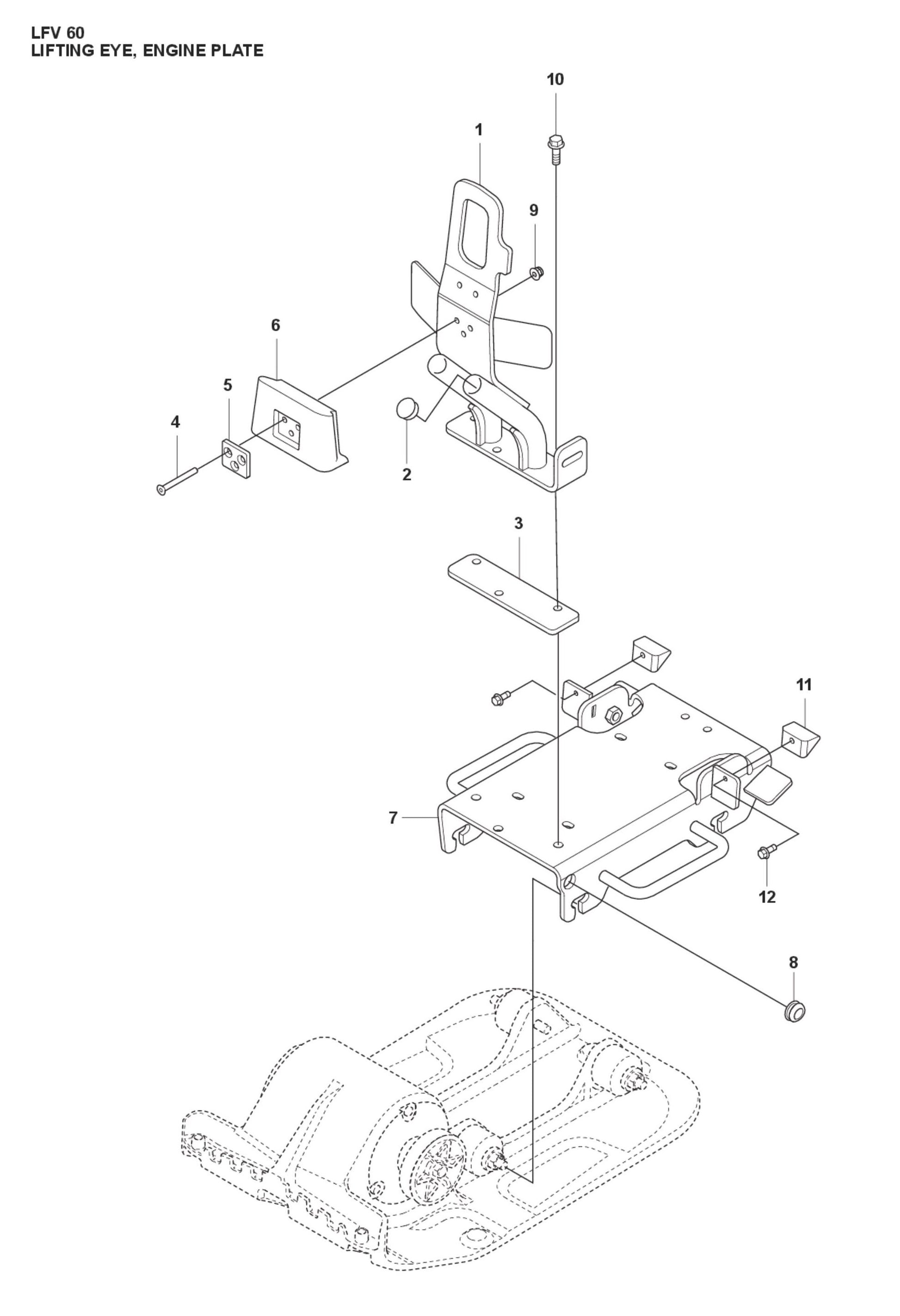 Lifting Eye, Engine Plate Parts For LFV 60 By Husqvarna