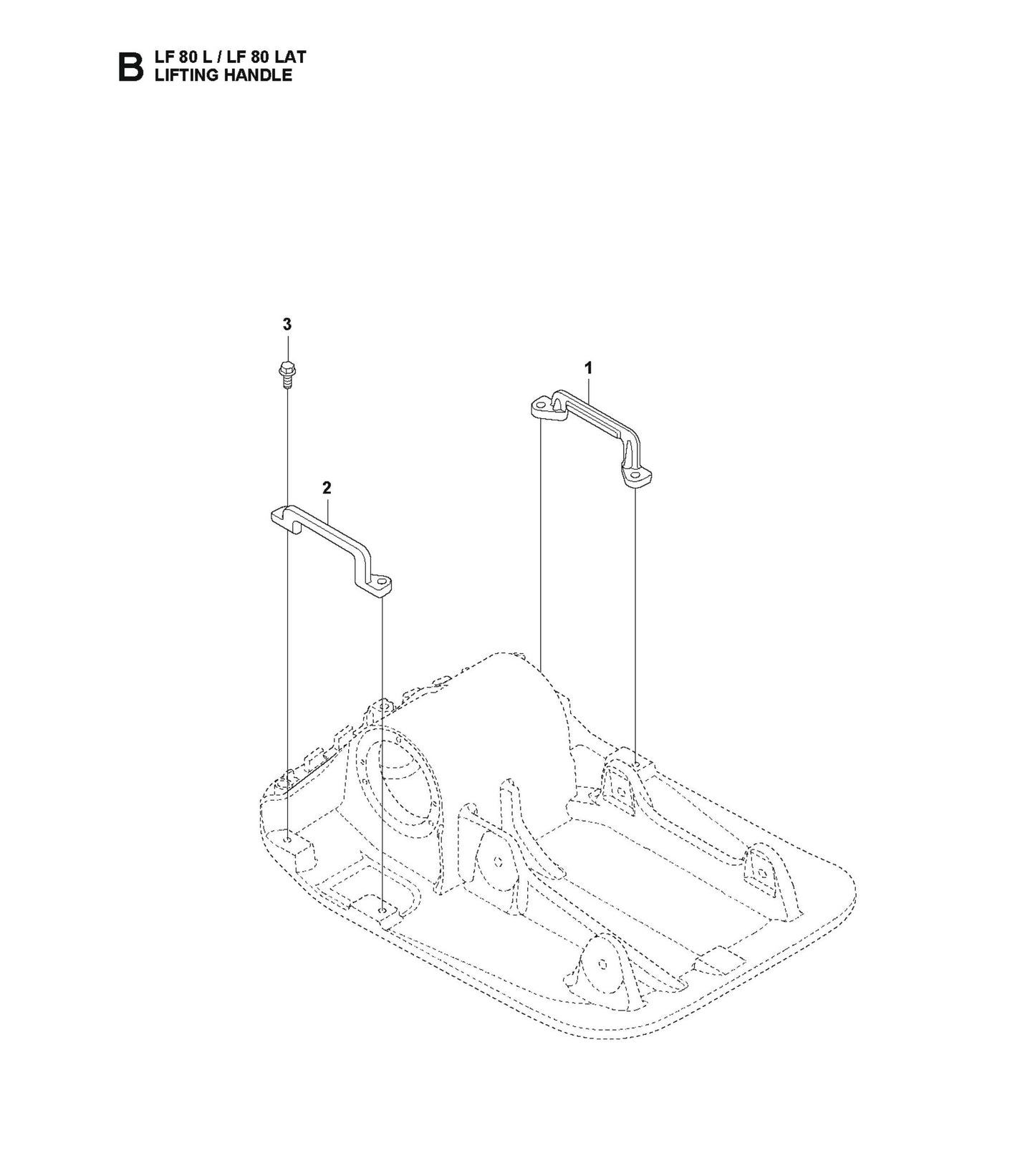 Lifting Handle Parts For LF 80 LAT By Husqvarna
