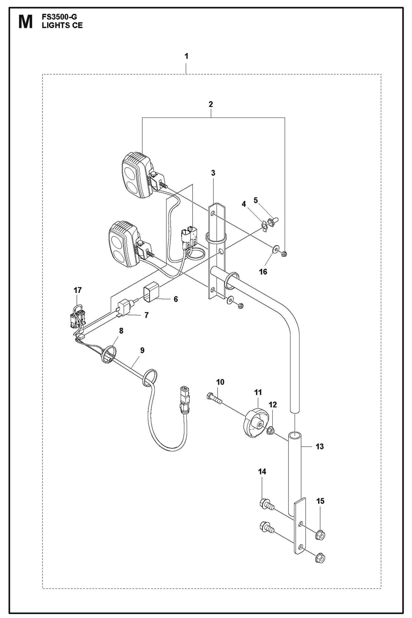 Lights CE Parts for FS3500 G II By Husqvarna