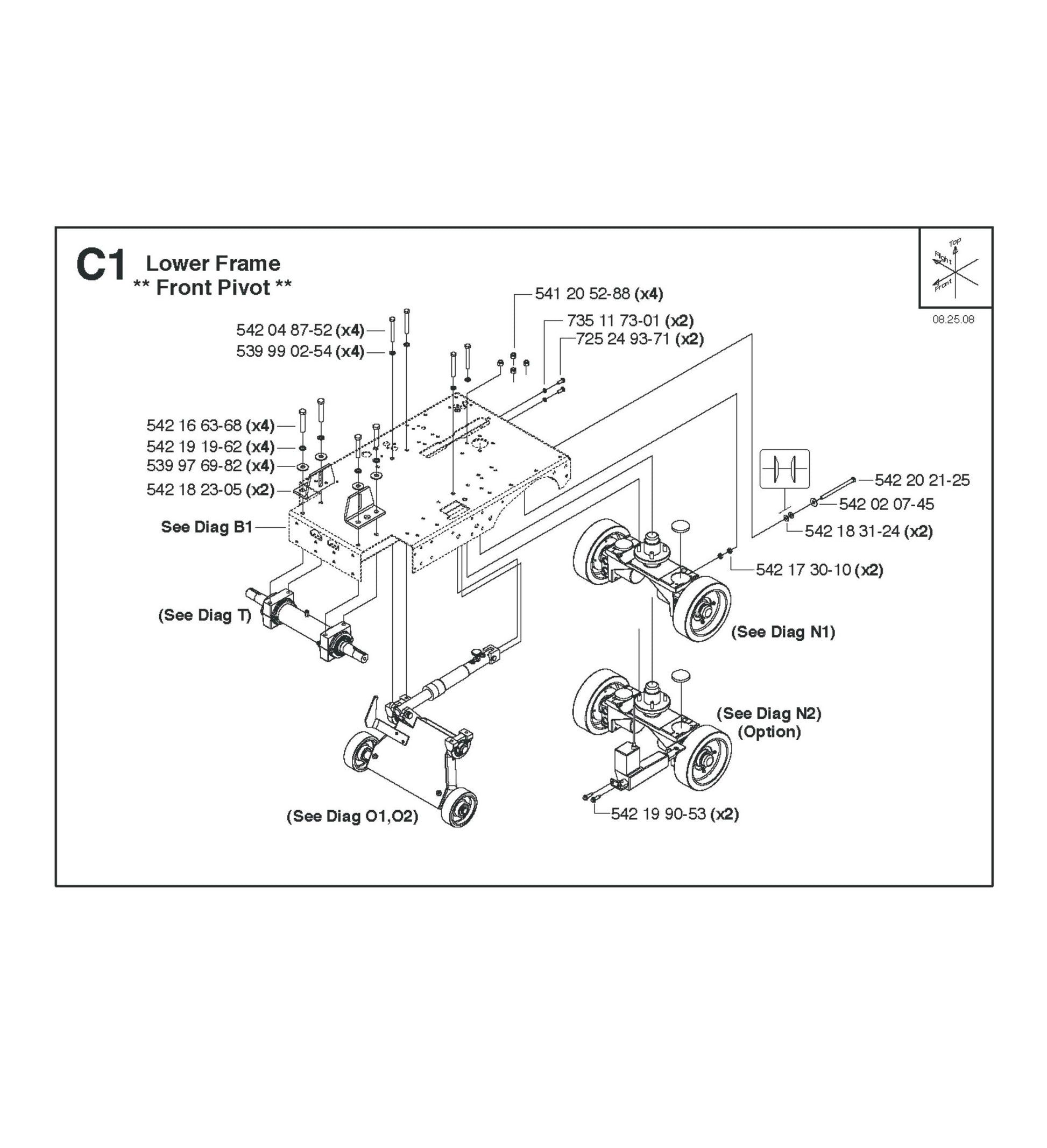Lower Frame- Front Pivot Parts for FS4800 D By Husqvarna