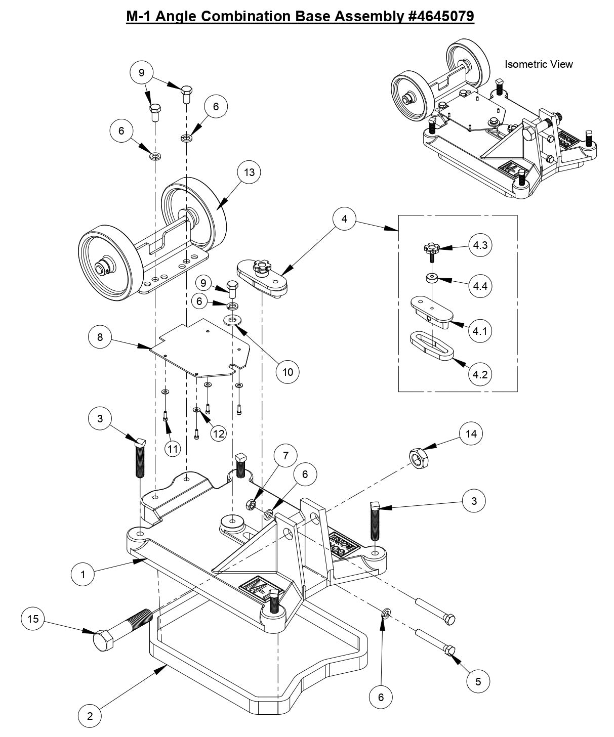 M-1 Angle Combination Base Assembly Parts | Danse USA