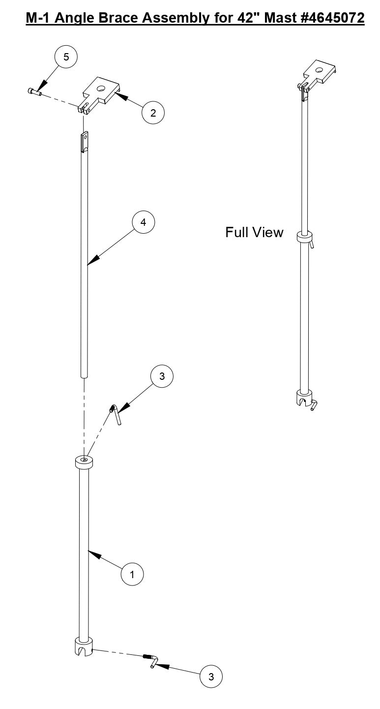 M-1 Angle Brace Assembly for 42&quot; Mast