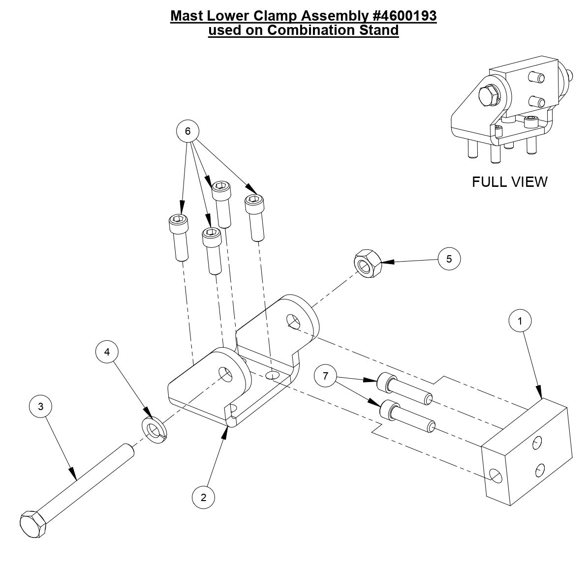 M-4 Mast Lower Clamp Assembly used on Combination Stand
