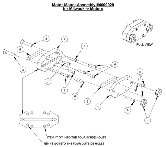 M-4 Motor Mount Assembly for Milwaukee Motors 